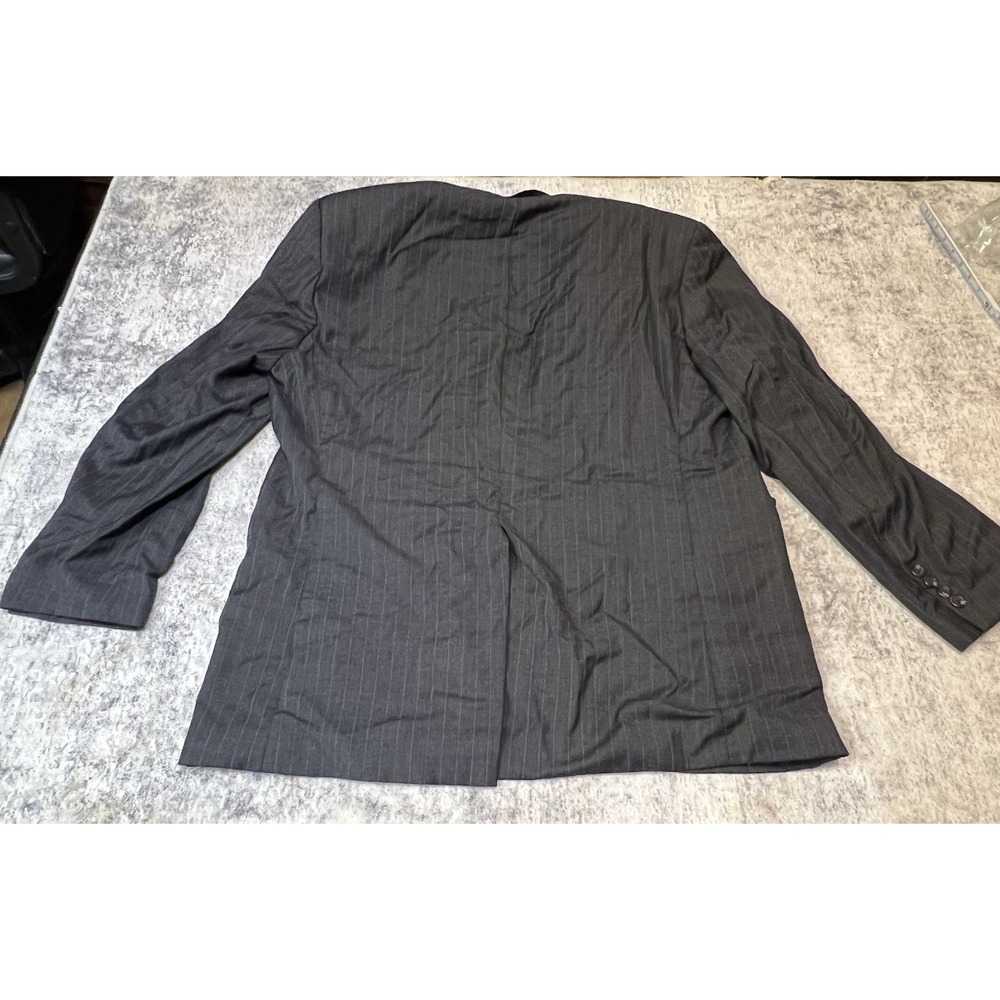 Lauren Ralph Lauren Blazer Mens 42R Gray Pinstripe Wool Suit Jacket Vintage 90s - Picture 2 of 15